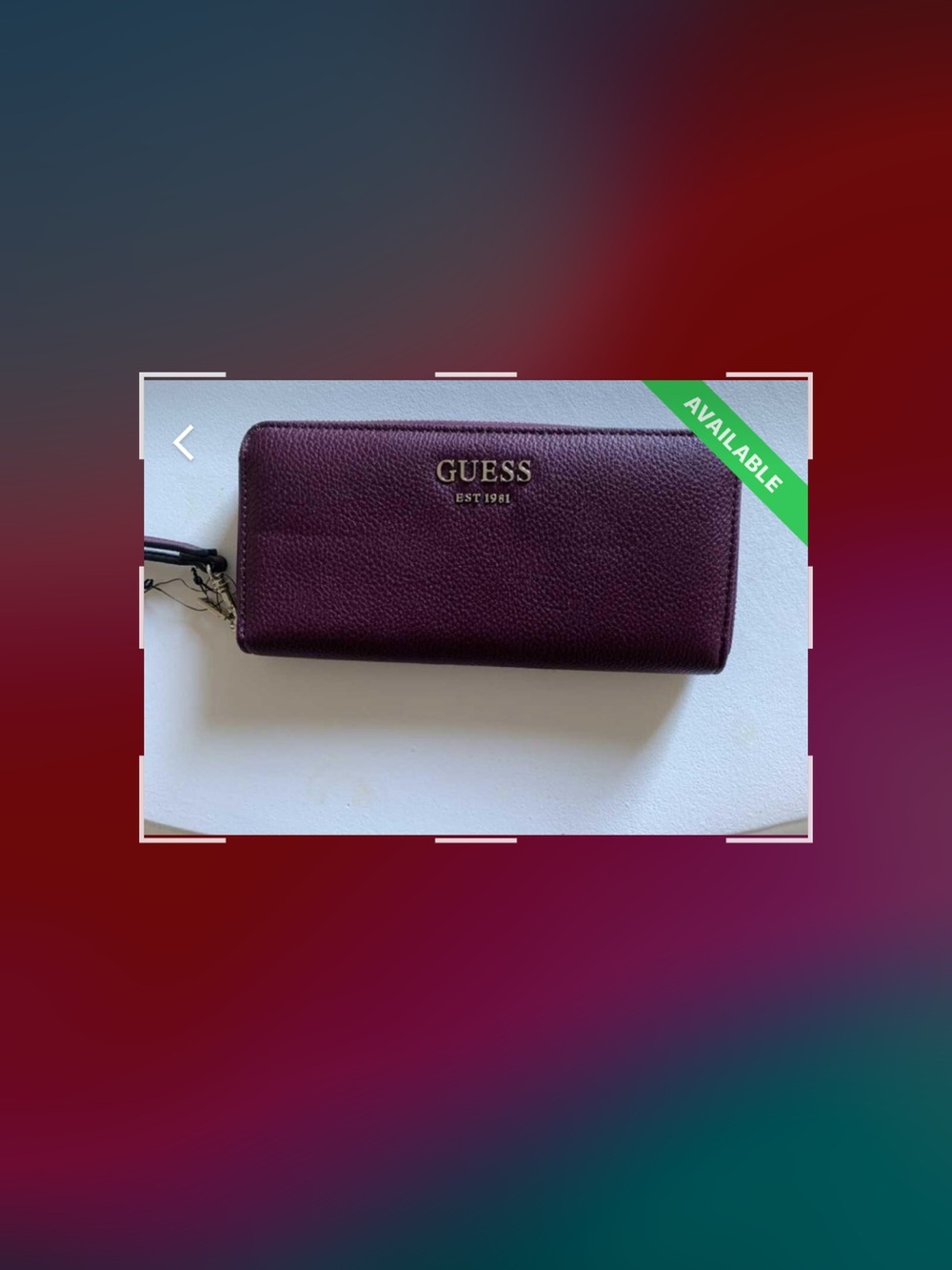 GUESS Zip-Around Wallet in Plum